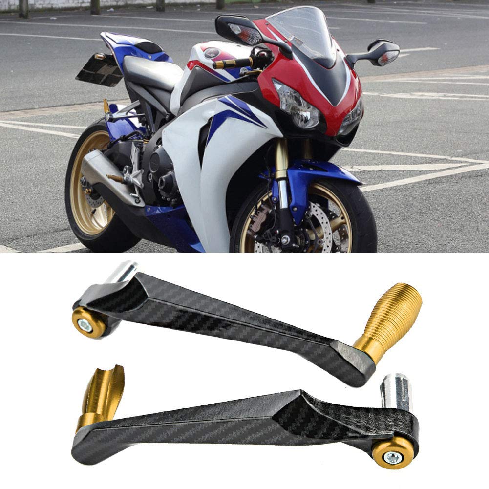 Paraleve Moto, Universale 7/8 Pollici in Lega di Alluminio Manubrio Freno Frizione Protezione Mano Leva Moto(Oro)