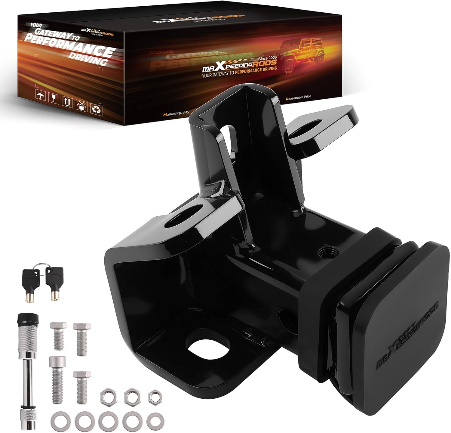 maXpeedingrods Class 3 Trailer Hitch Receiver, 2 Inch Receiver, Rear Towing Hitch for Land Rover LR4 2010-2016, for Range Rover Sport 2006-2013, 5000 LBS GTW (Black)