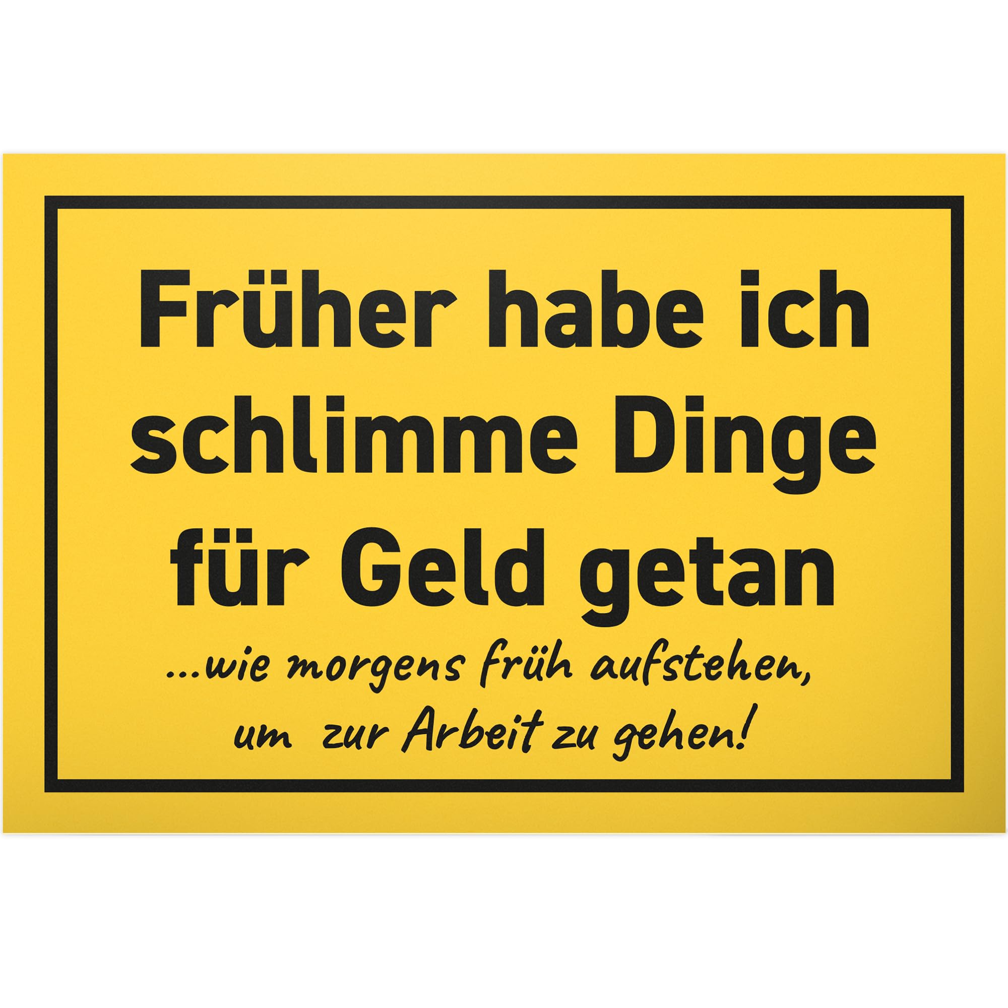 DankeDir! Plastic Sign - 30 x 20 cm, 'In My Jugend' - Yellow, Retirement Gift for Colleagues