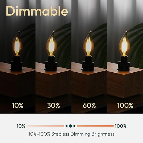 Miniatura 2 de ALAMPEVER Bombillas LED para candelabro, bombillas LED CA11 E12 regulables, 2700 K, blanco suave, 4 W (equivalente a 40 W), 450 LM, paquete de 12