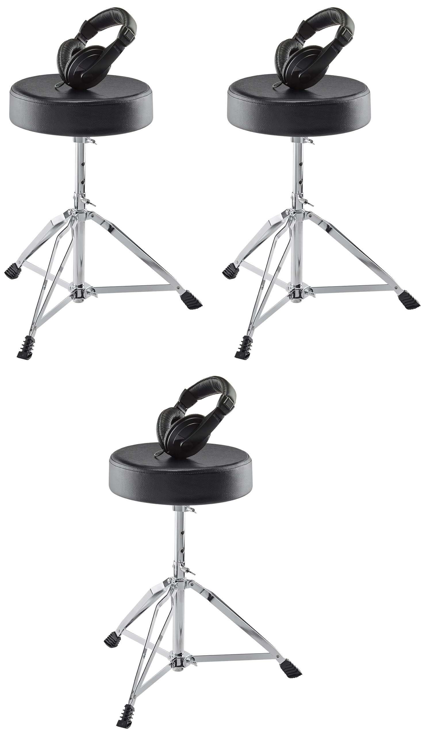 Alesis Drum Essentials Bundle – Complete Electric Drum Set Accessory Pack including A Drum Throne and On-Ear Headphones (Pack of 3)