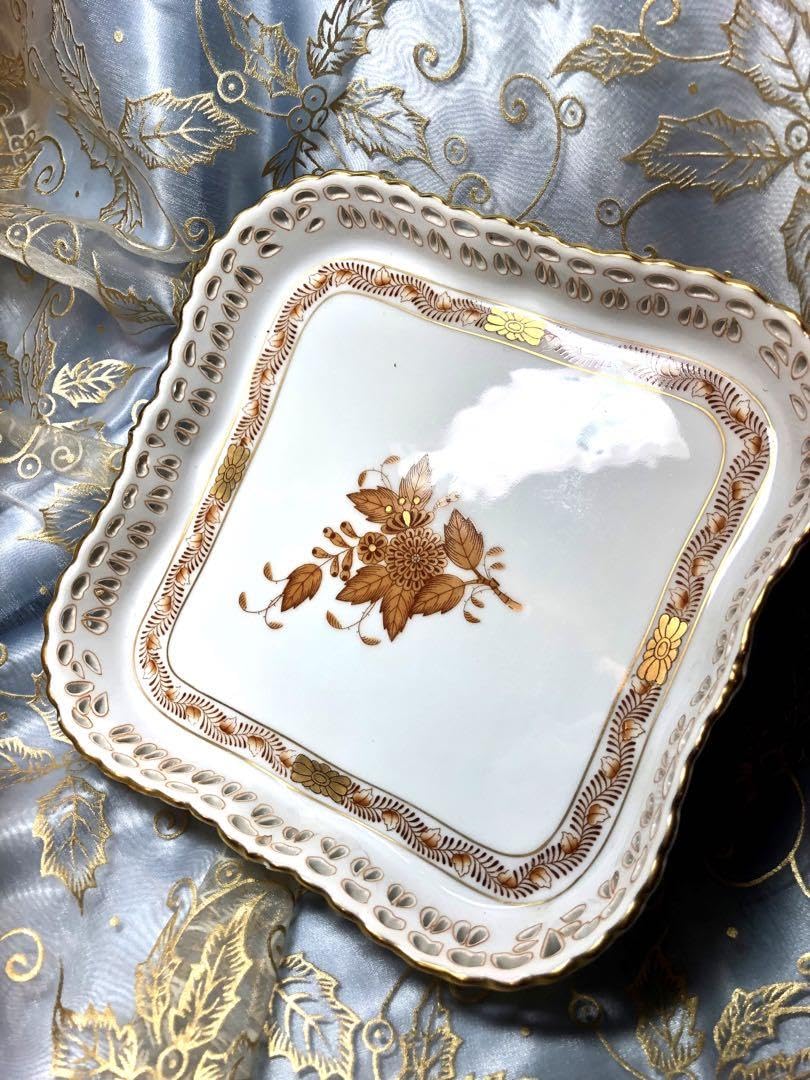 値下！【美品】HEREND ヘレンド レース スクエア プレート 【公式通販】