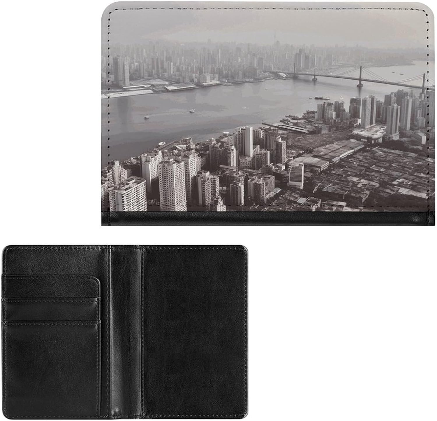Cute Passport Holder for Travel,Personalized Multi-Functional Passport Cover with Card Slots,Slim Mumbai City Printed Passport Wallet for Women Men