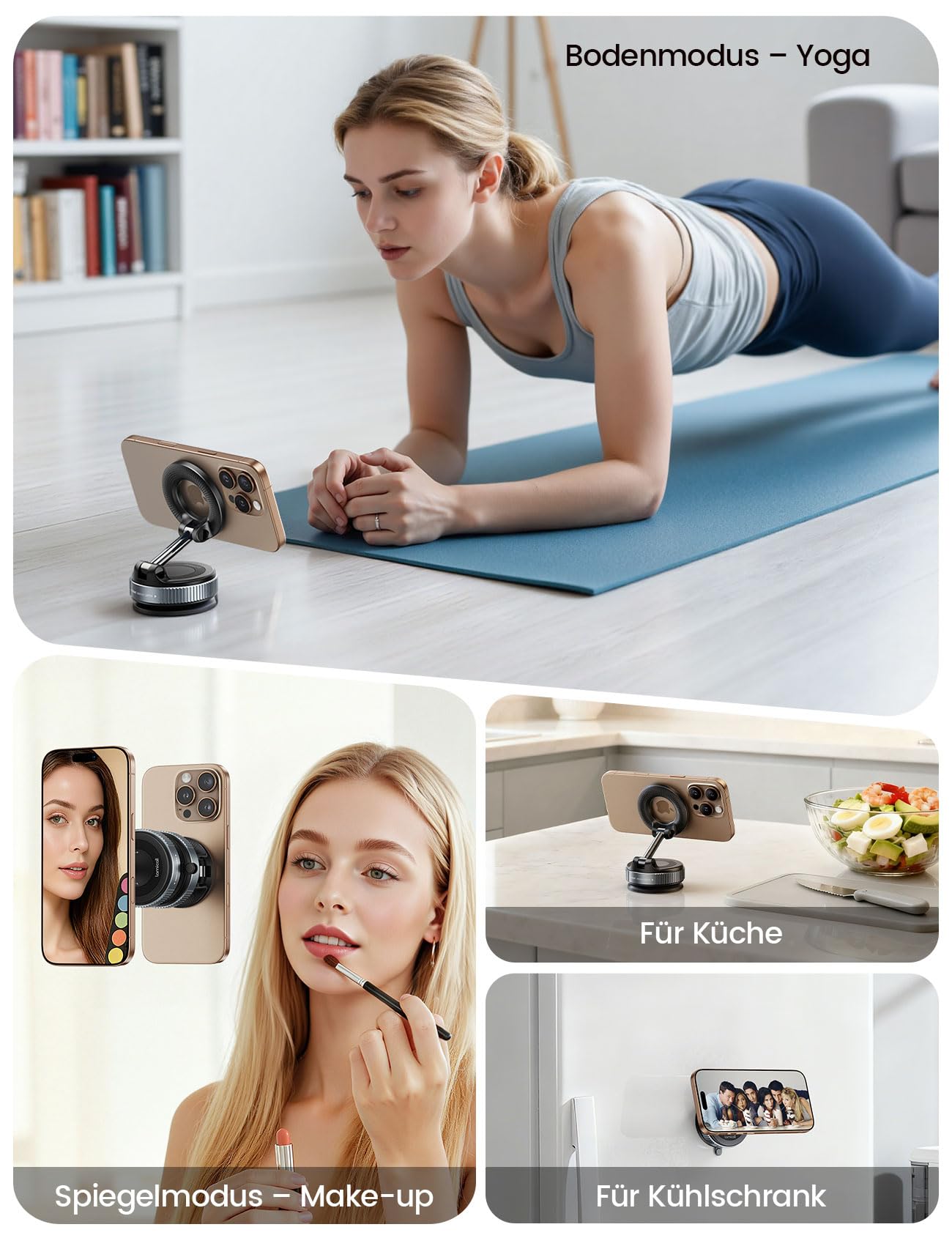 Lamicall Magnetischer Handyhalterung Auto für Magsafe Autohalterung - [TOP Vakuum Saugnapf & 24X Magnete] Mag Safehalterung Auto Handy Halterung, 360° Drehbar KFZ Halter für iPhone 17 16 15 14 Pro Max