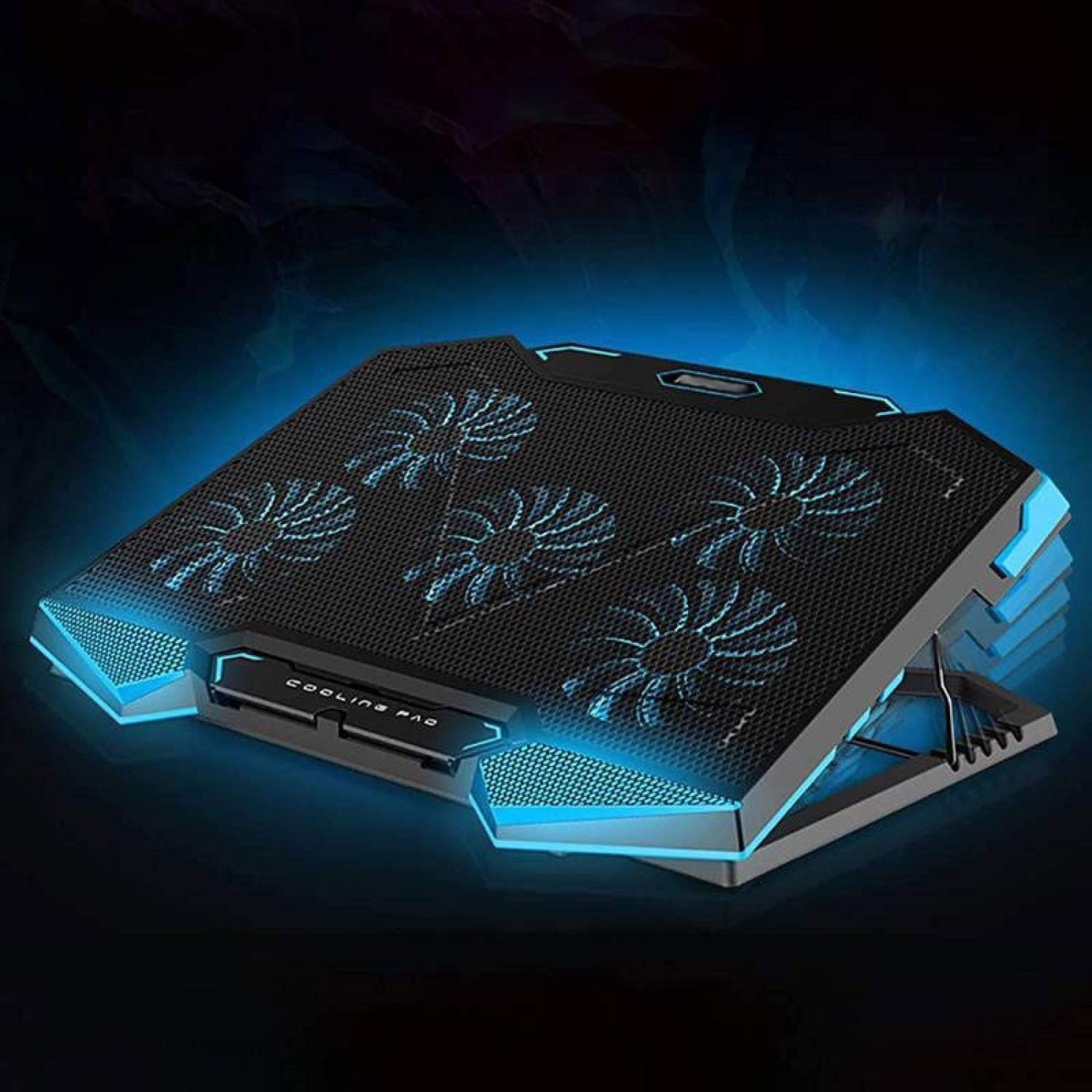 Pad de refroidissement for ordinateur portable avec réglage de la lumière + refroidisseur de portable de jeu + USB Ventilateur alimenté + support très stable et silencieux, compatible jusqu'à 17