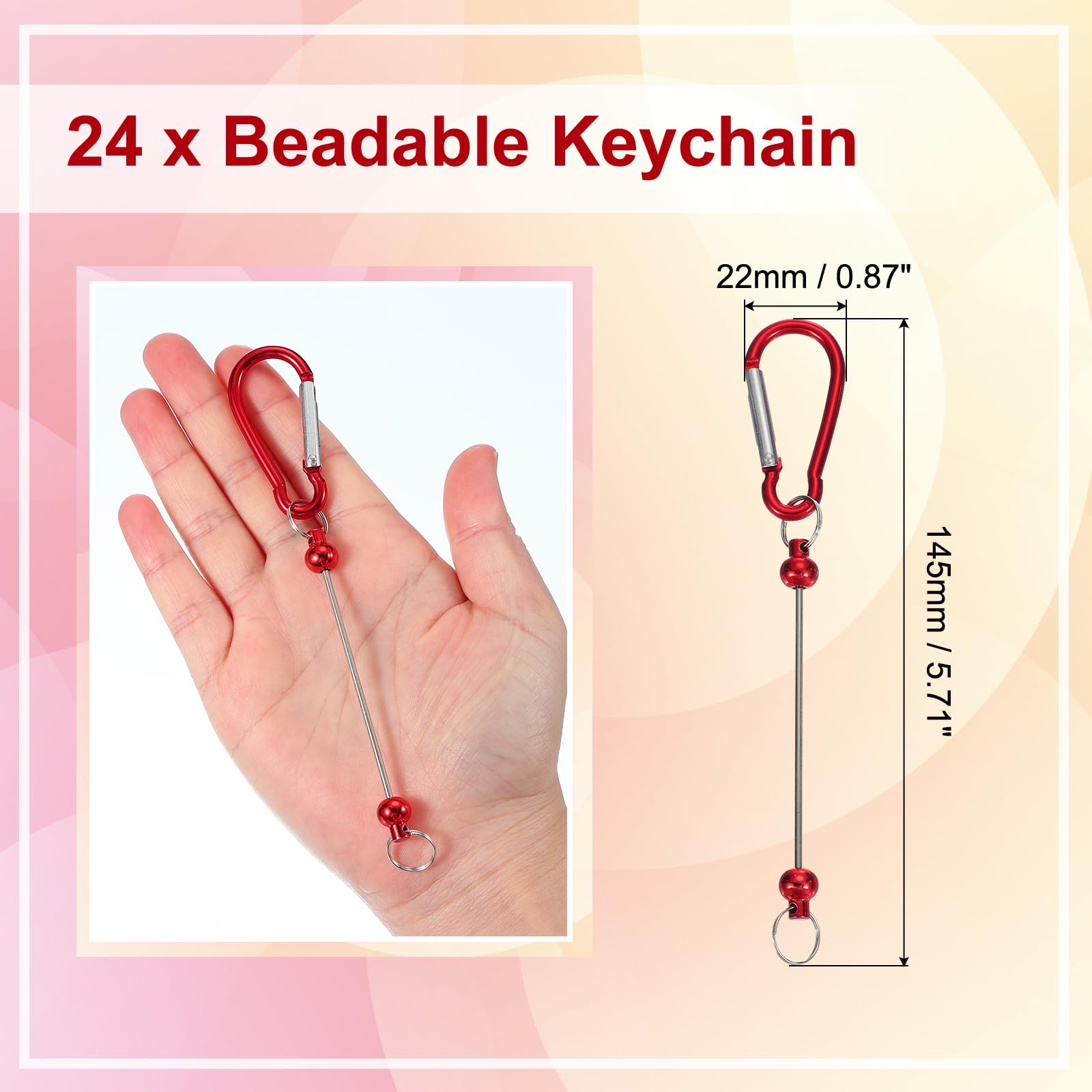 PATIKIL 24 Pcs Beadable Keychains Bars - Image 2