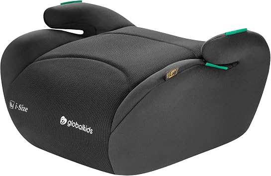 globakids I-Size Booster Car Seat - 125-150cm,Child Booster Seat,Comfortable, Compact & Lightweight,Portable Car Seats for Kids,ECE R129 Black