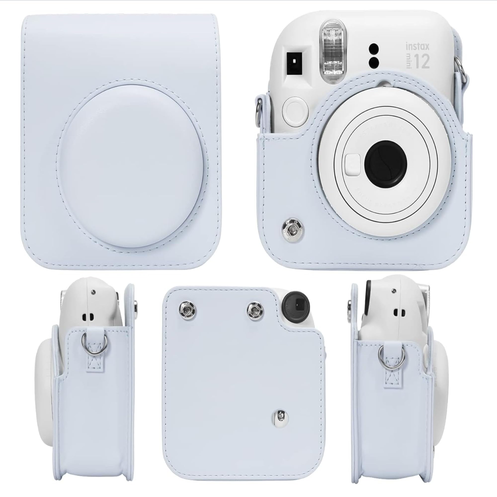 Kit de iniciación de cámara Mini 12 para Fuji Instax, incluye 20 fotos de película instantánea y funda de piel sintética a juego