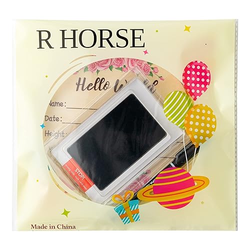 Miniatura 52 de R HORSE Letrero de anuncio de nacimiento de bebé con rotulador, letrero de nombre de bebé floral rosa con almohadilla de tinta para manos y huellas