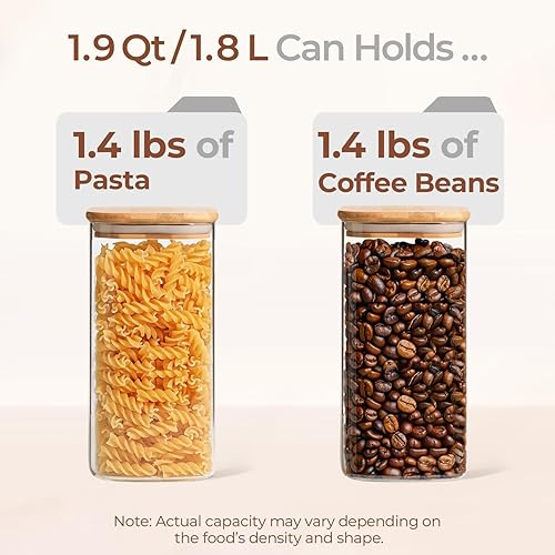 Miniatura 58 de ComSaf Recipientes de almacenamiento de alimentos con tapas herméticas, juego de 6, recipiente de vidrio transparente con tapa de sellado,