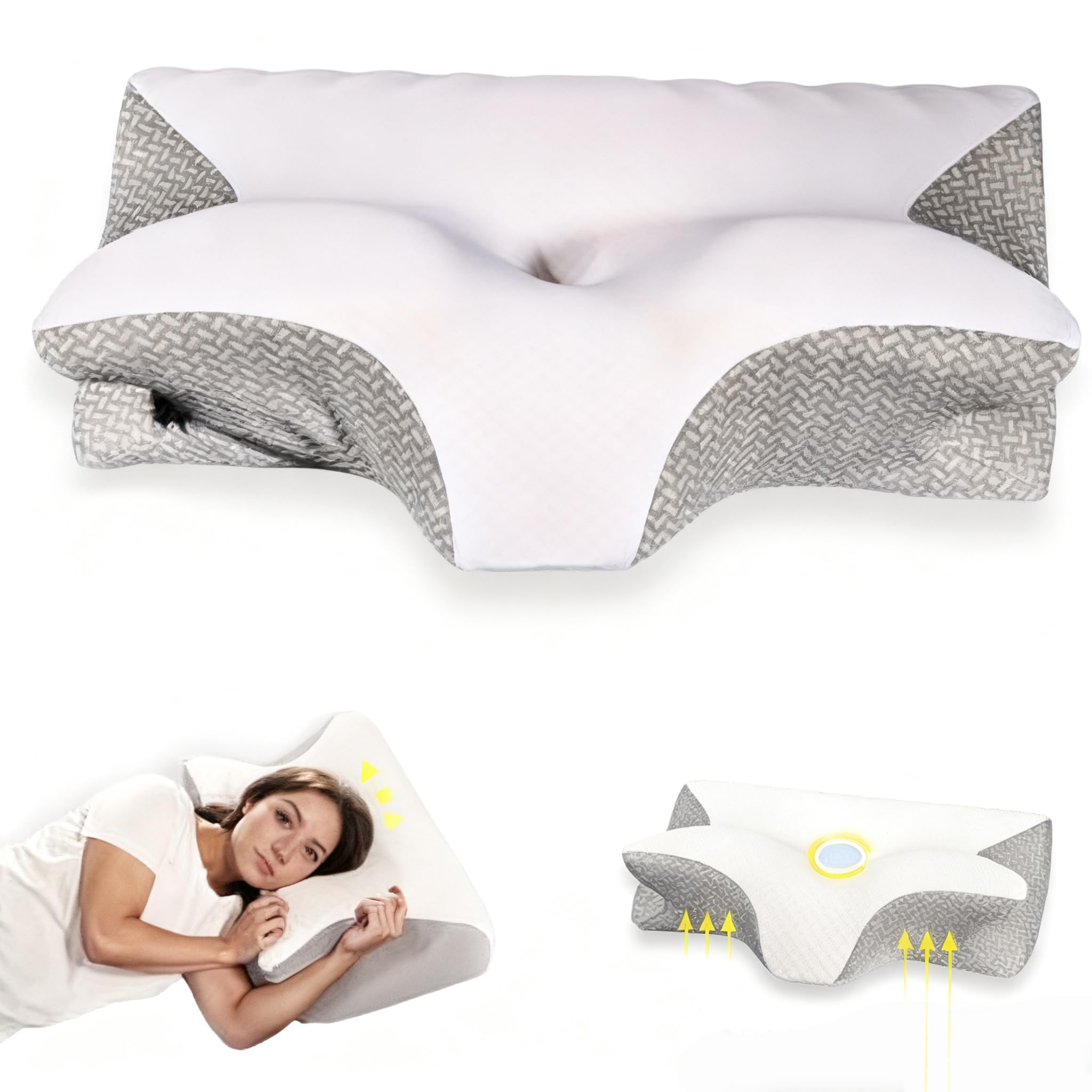 Neckhaven Pillow, Cervical Neck Pillow, Dreamers Relief Pillow for Pain Relief & Sleeping, Ergonomic Contour for Side Sleepers, Necks and Shoulder Support