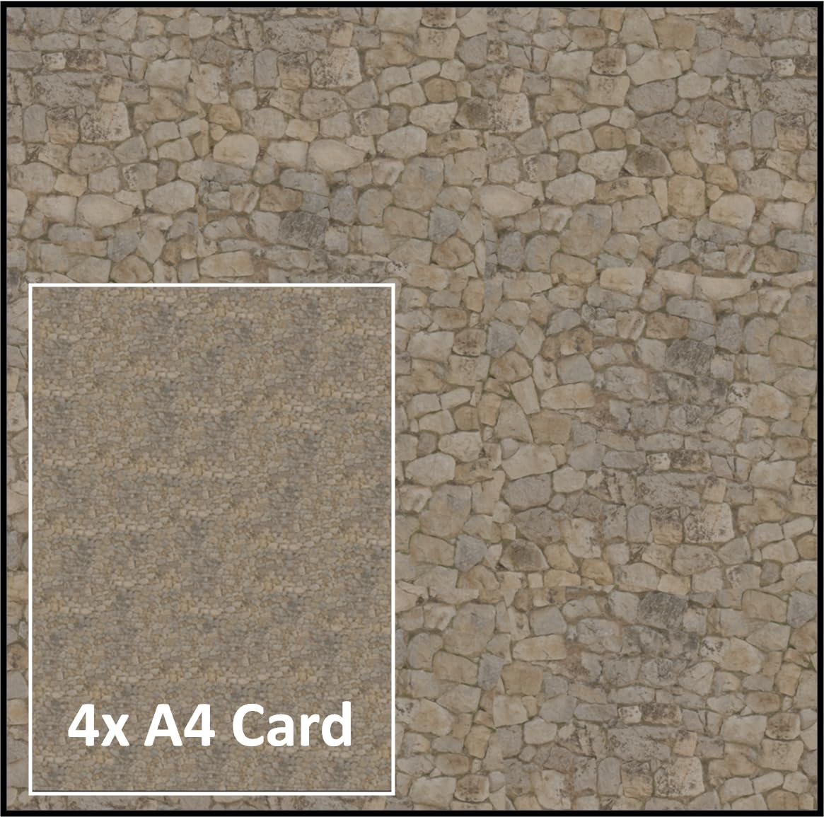 Real Stone Wall Scenery Sheet for Model Railways Dioramas & Wargaming Terrain - 0 to 00 Scale Card A2 4X A4 Double Sided - Image 3