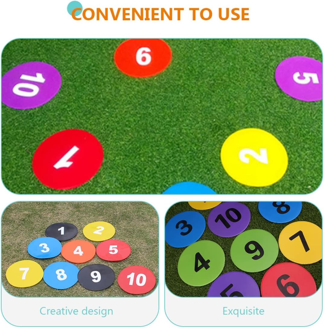 POPETPOP 10pcs Football Training Discs for Soccer Lightweight TPE Ground Markers Random Colors for Agility Drills and Skill Development