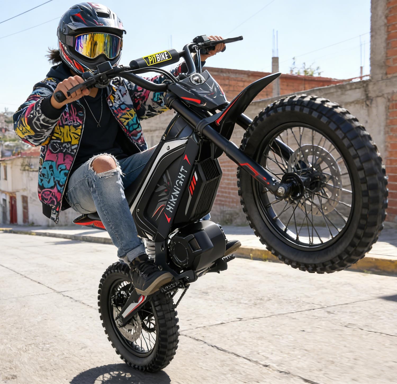 3000W Electric Dirt Bike for Teens, 48V 21AH Battery, 40 MPH Top Speed, 50 Mile Range, Hydraulic Brakes & Full Suspension,Magnetic Cut-Off Switch – Off-Road Motorcycle for Teens