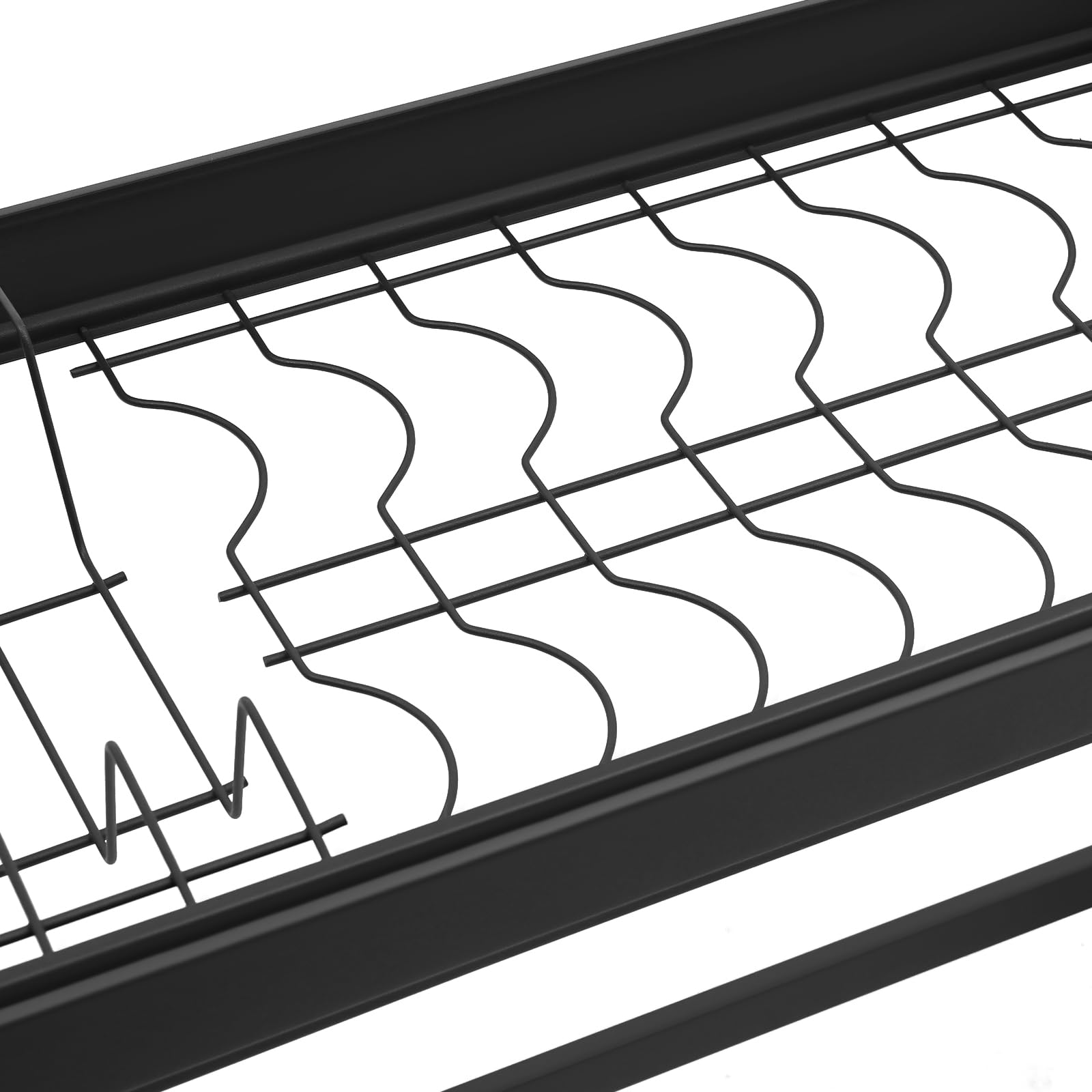 Escurridor de platos+estante de secado para platos+organizador de cocina+ahorro de espacio eficiente sobre el fregadero+86 cm doble nivel+capacidad de carga de 40 kg+negro+inoxidable+altura