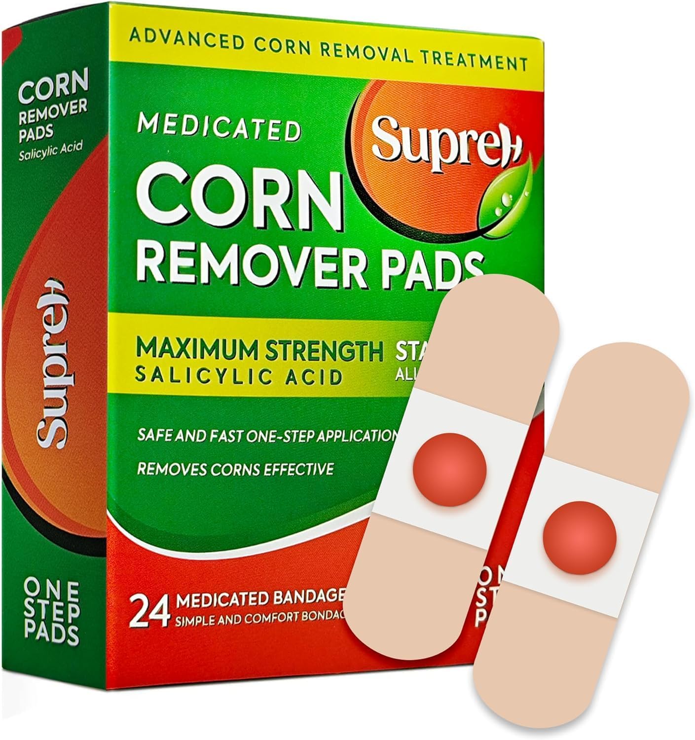 Corn Removers for Toes Feet Bandages: Corn Cushions and Small Callus Removal with 40% Salicylic Acid Long Adhesive - for Adult Seniors Nurses Hikers Athletes