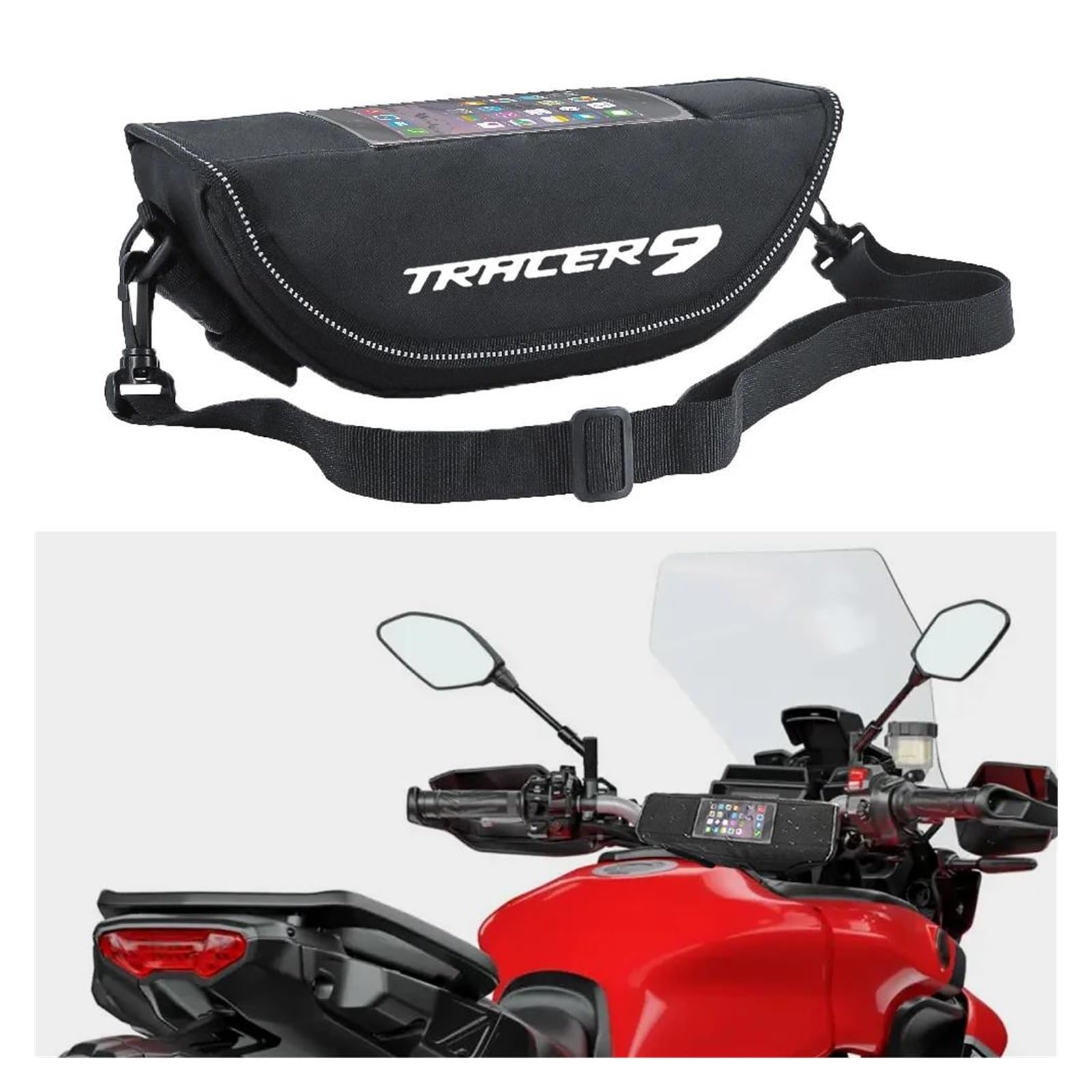 Torby na kierownicę motocykla Dla Yamaha Tracer 9 Tracer9 TRACER(Black)
