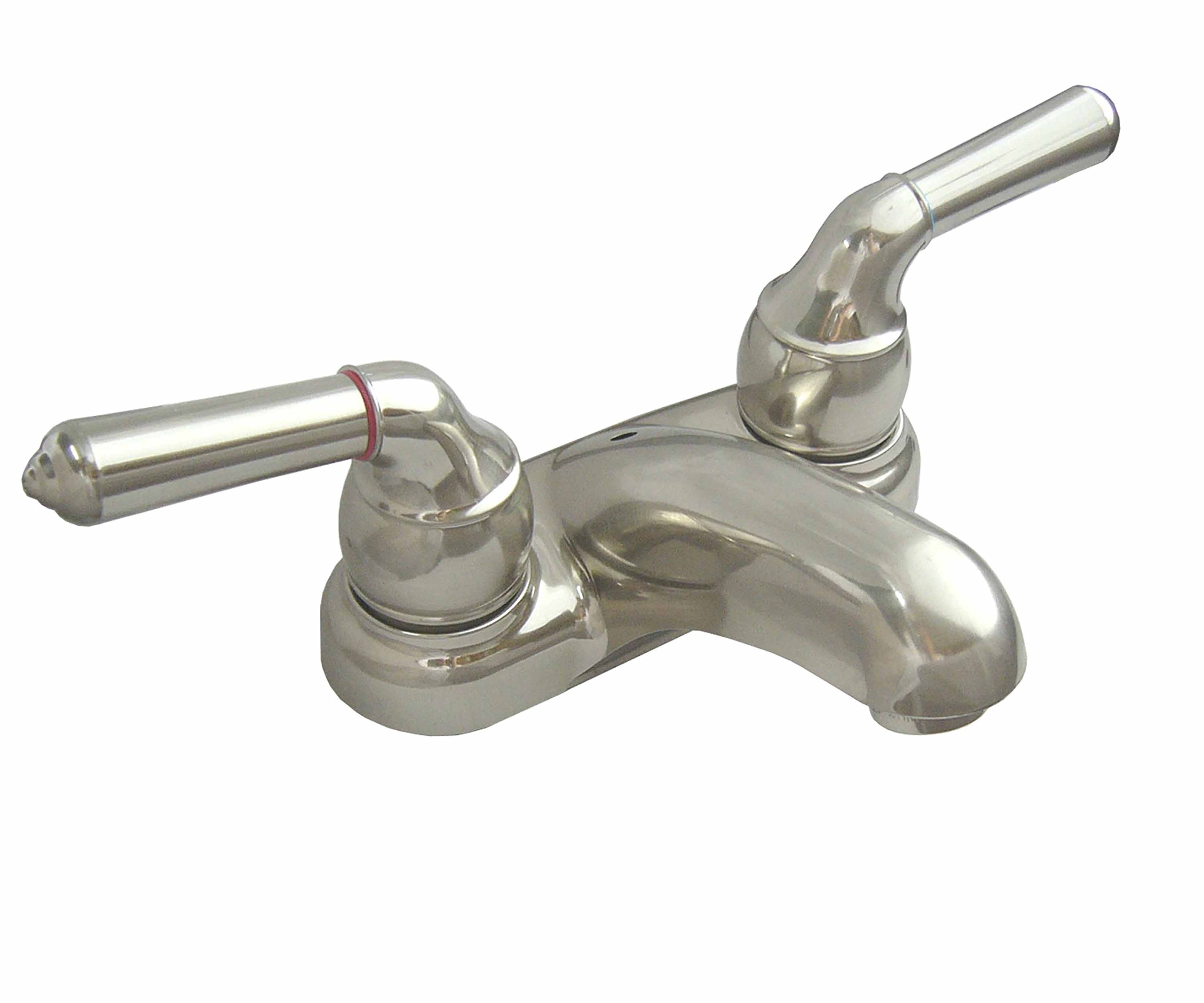 StoneCrestDual Control 4" Non-Metallic Lavatory Faucet with Tea-pot Style Handles, Brushed Nickel Finish