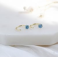 Vista 5 de Aretes pequeños de plata de ley 925 para mujer