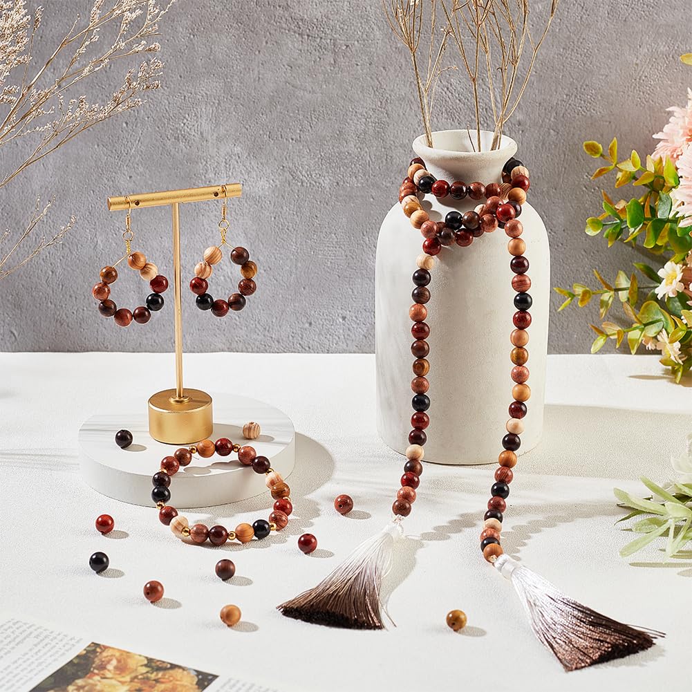 200 Perline In Legno Naturale Da 8mm | Sfere Rotonde Lisce Per Gioielli Fai Da Te, Bracciali, Collane | Ideali Per Decorazioni E Hobby Creativo (Bianco)
