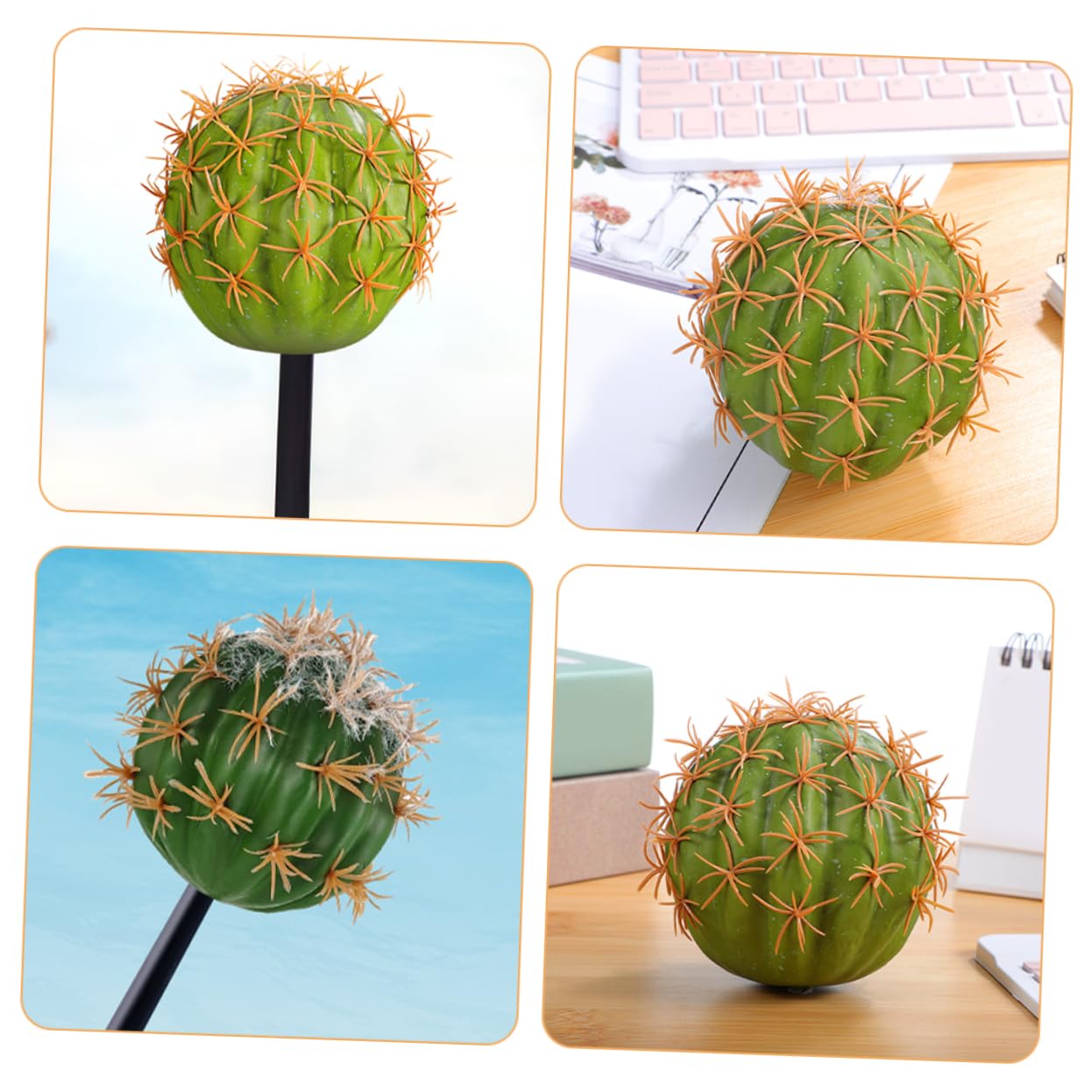 ULTECHNOVO 3piezas Decoraciones De Antena De Coche Diseño De Cactus Accesorios Adorables para Techo del Vehículo Resistente La Degradación y Fácil Instalación