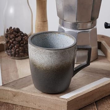 Stone Lain Vince Rustic Stoneware Mug Set, 4 Count, Grey
