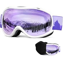 FMY Ski Snowboard OTG Goggles,Anti Fog UV400 Protection Skiing Snowmobile Goggles for Men Women Youth