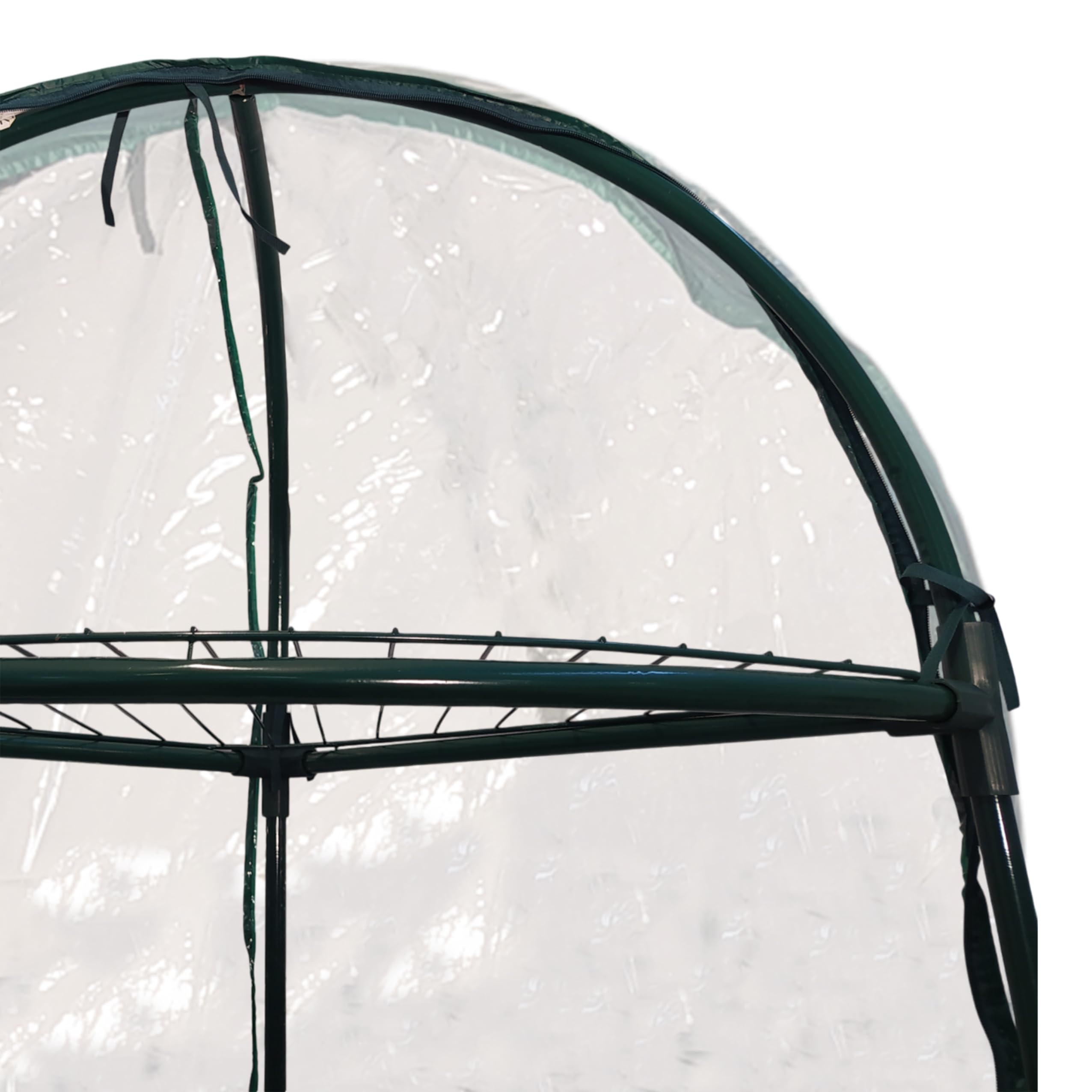 SERRA ANGOLARE 4 RIPIANI 60X60X150 CM CON TELO PVC TRASPARENTE E STRUTTURA IN METALLO VERNICIATA VERDE