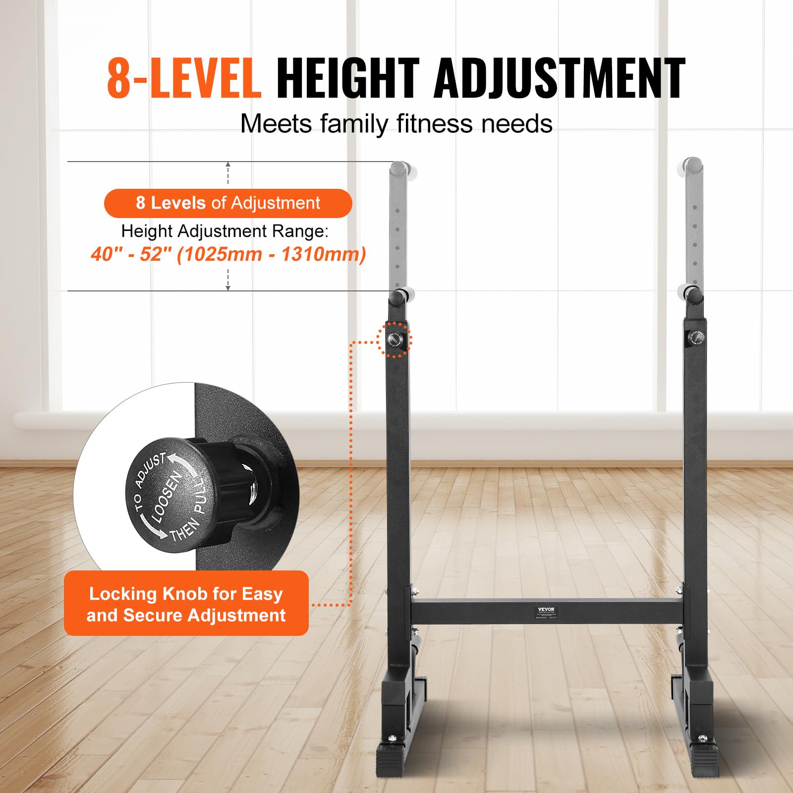 VEVOR Barre Dips, Capacité de 227 kg, Station de Dips Très Résistante avec Hauteur Réglable, Station de Barre d'Entraînement de Fitness, Barres Parallèles pour l'Entraînement de Force à la Maison