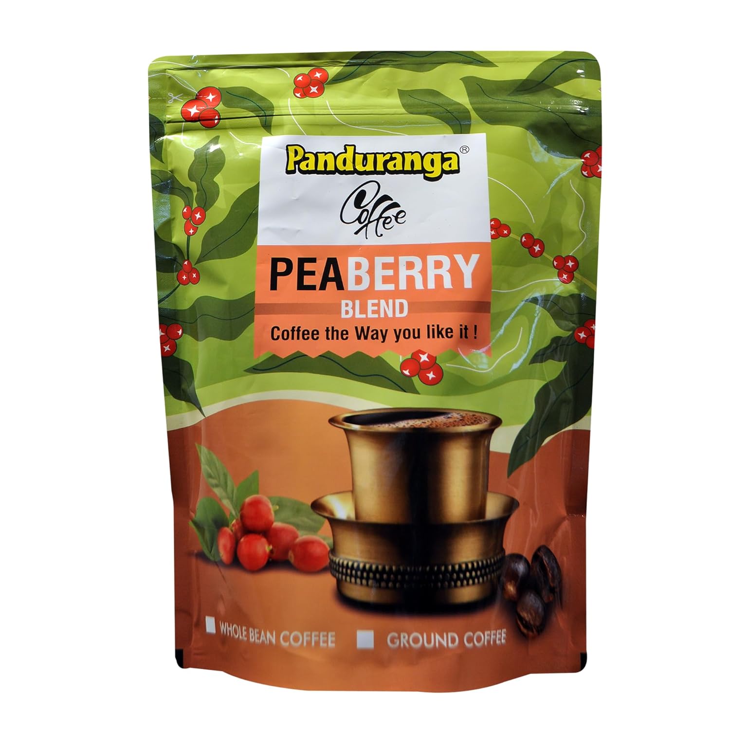 Panduranga Peaberry Medium Roast Coffee, Single Origin 100% Arabica, Indian Peaberry Coffee (1.1 Pound (Pack of 2)) (2, 1000g)