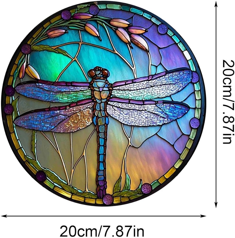 Amazon.co.jp: トンボの正面玄関の装飾 - 穴付きステンド グラス
