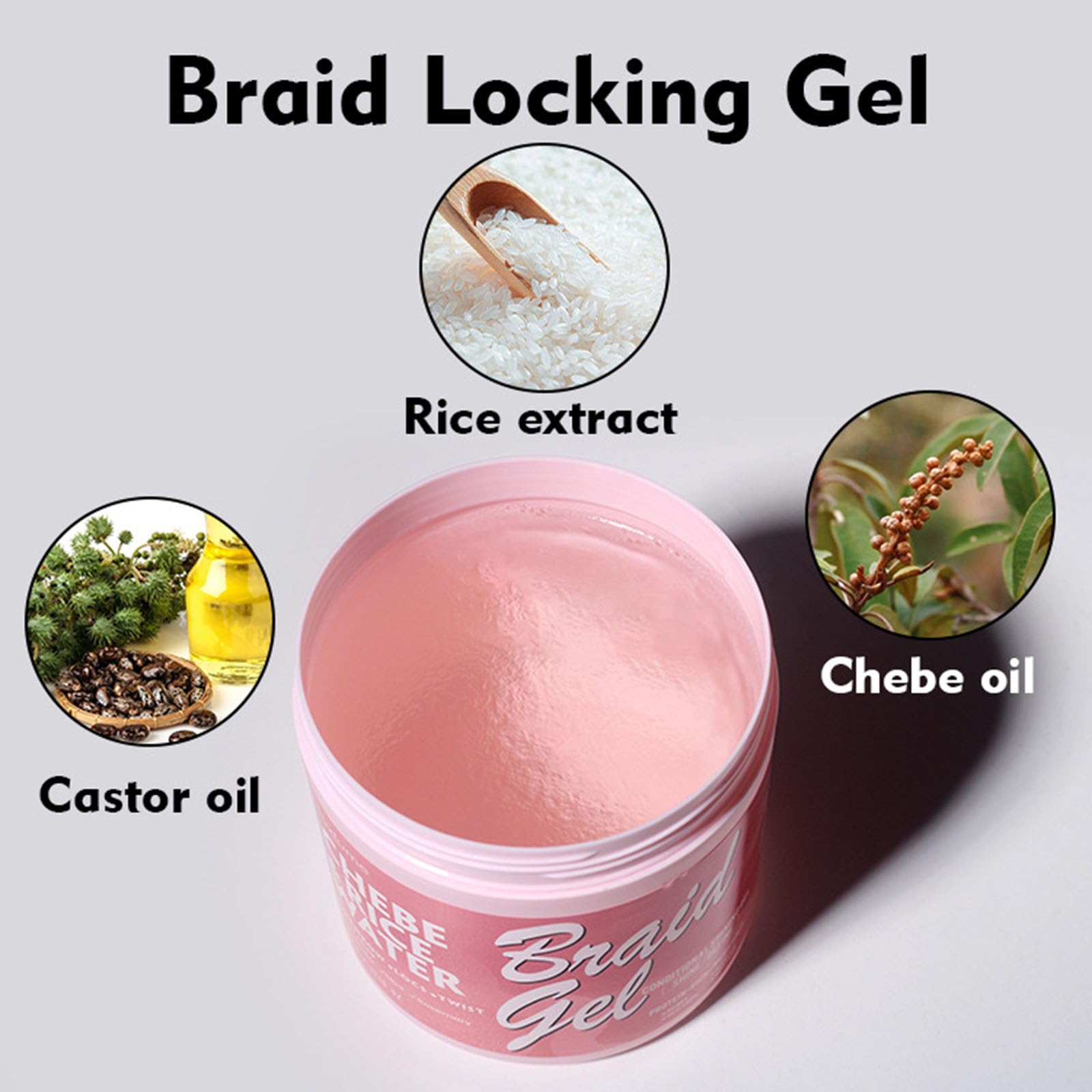 JasCherry 485g Hair Styling Gel for Braided Gel Pomade, Vegan Extreme Hold Styling Gel for Dry Wavy, Curly or Coily Hair - Image 2