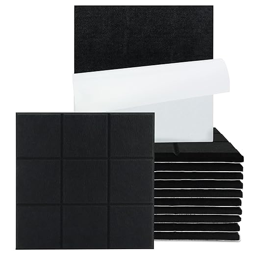 TroyStudio Kuguyaku Sound Absorbing Material, Self Adhesive, 12 Pieces, 11.8 x 11.8 x 0.5 inches (30 x 30 x 1.2 cm) - Soundproofing Material, Soundproofing Material, Soundproofing Sheet, Window, Door, Sound Absorption Panel, Design, Stylish, Acoustic Absorption Sheet, Polyester, Home Theater, Soundproofing, Noise Prevention, DIY Indoor Decoration, Sound Absorbing Board (Black, US)
