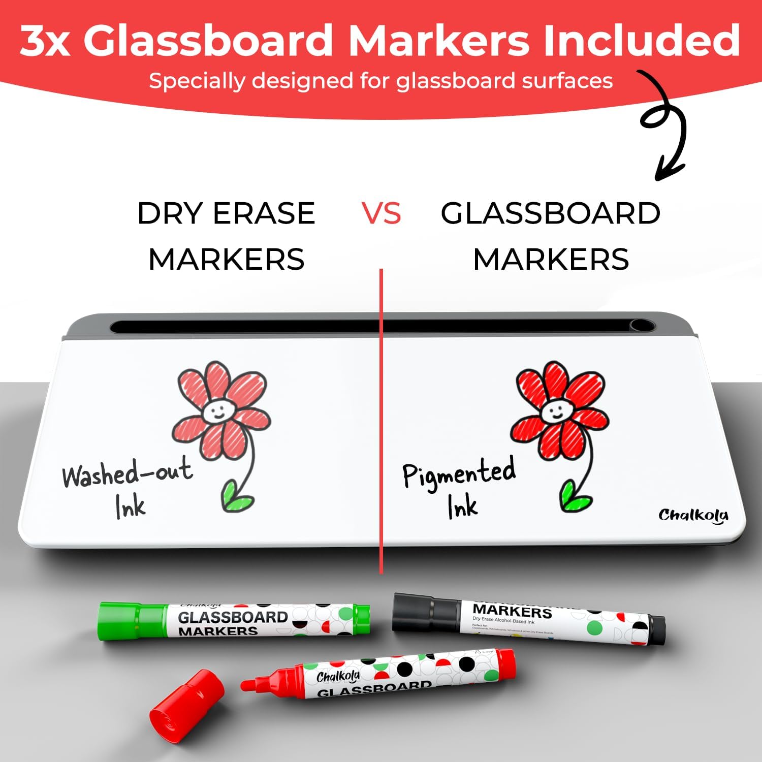 Chalkola Glass Desktop Whiteboard with Storage, Dry Erase Board, Work Desk Organizers, Computer Keyboard Stand - Image 4