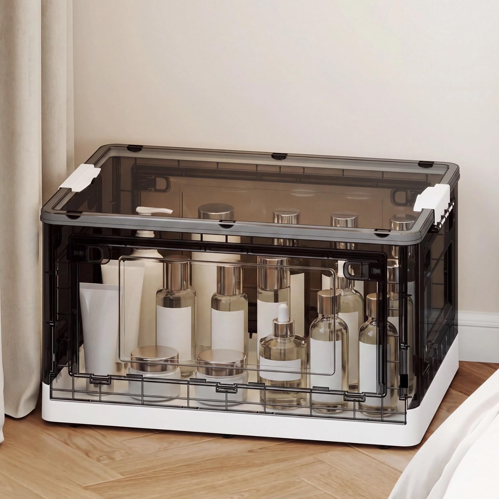 92QT Clear Stackable Storage Bins with Lids, Plastic Organizers, 1 Pack