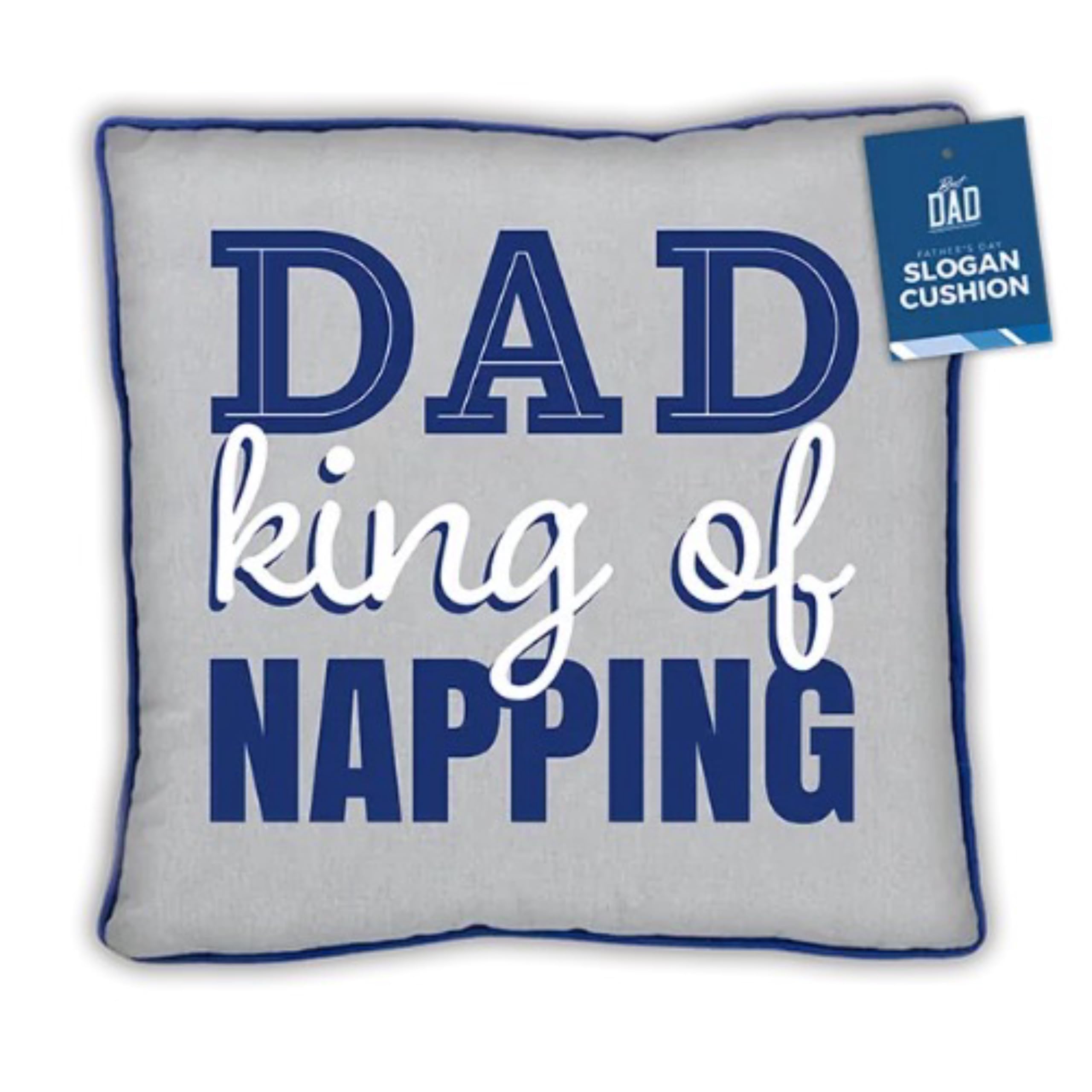 eBoutik - Novelty Large Loving Decorative Cushion - Dad King of Napping Slogan - Joke Funny Gift From Daughter or Son on Fathers day, Birthday