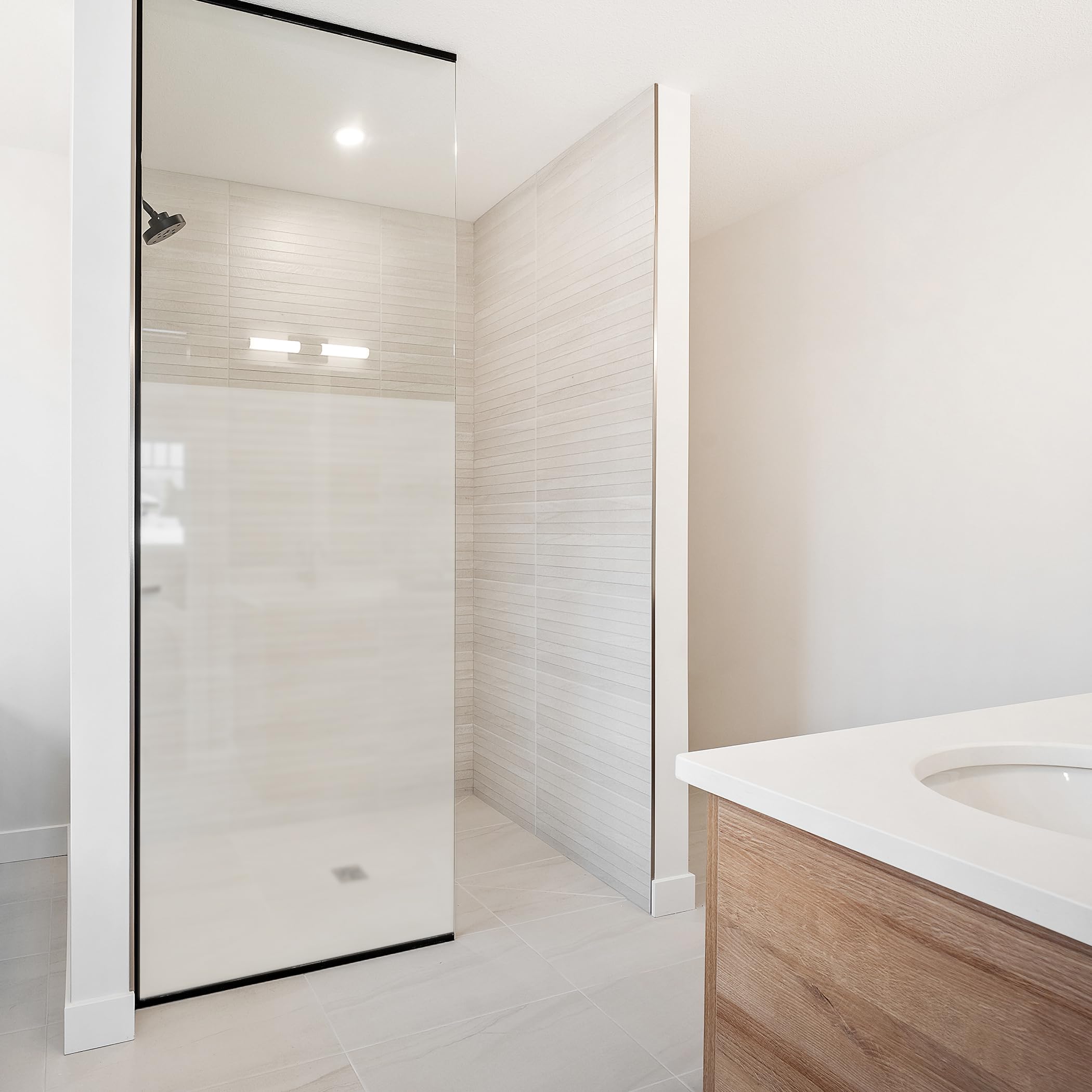 Film brise-vue cabine de douche opaque YX001 contre les vis-à-vis en verre