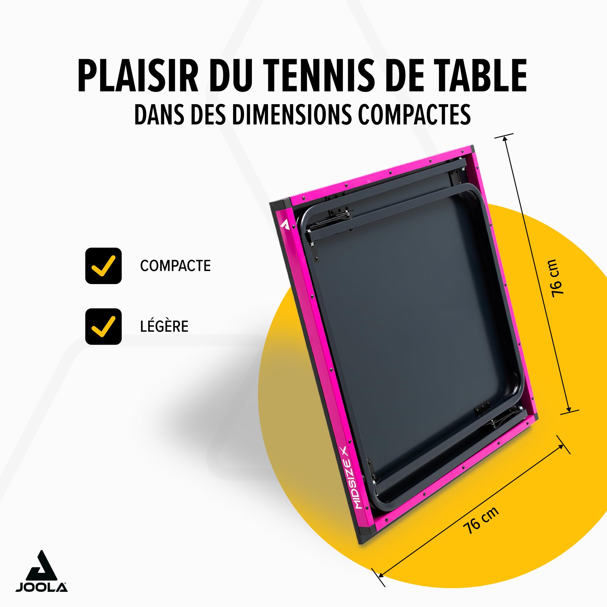 JOOLA Midsize X - Table de ping-Pong compacte pour l'intérieur - Pliable - avec Filet - 152 x 76 cm