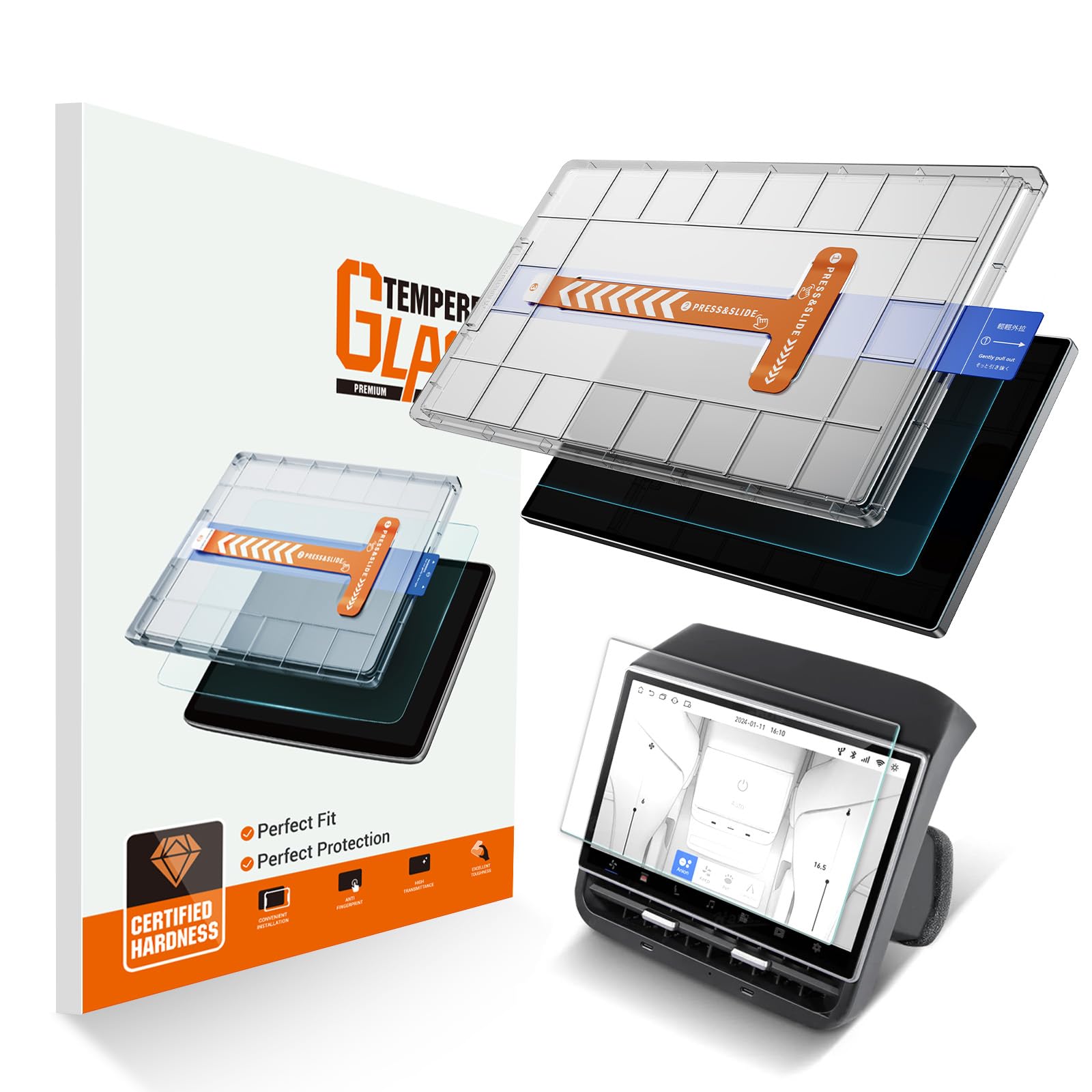 ASZSK Pellicola protettiva opaca per Tesla Model Y 2025 accessori Juniper e modello 3 Highland 2024-2026 [antiriflesso], dimensioni 15,4" e 8", vetro temperato 9H, con kit di montaggio
