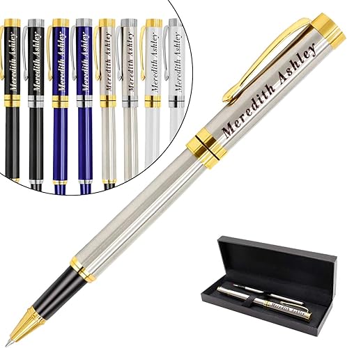Aolun Bolígrafos personalizados, bolígrafo grabado personalizado con tu nombre o mensaje, repuesto mediano recargable, regalos personalizados para