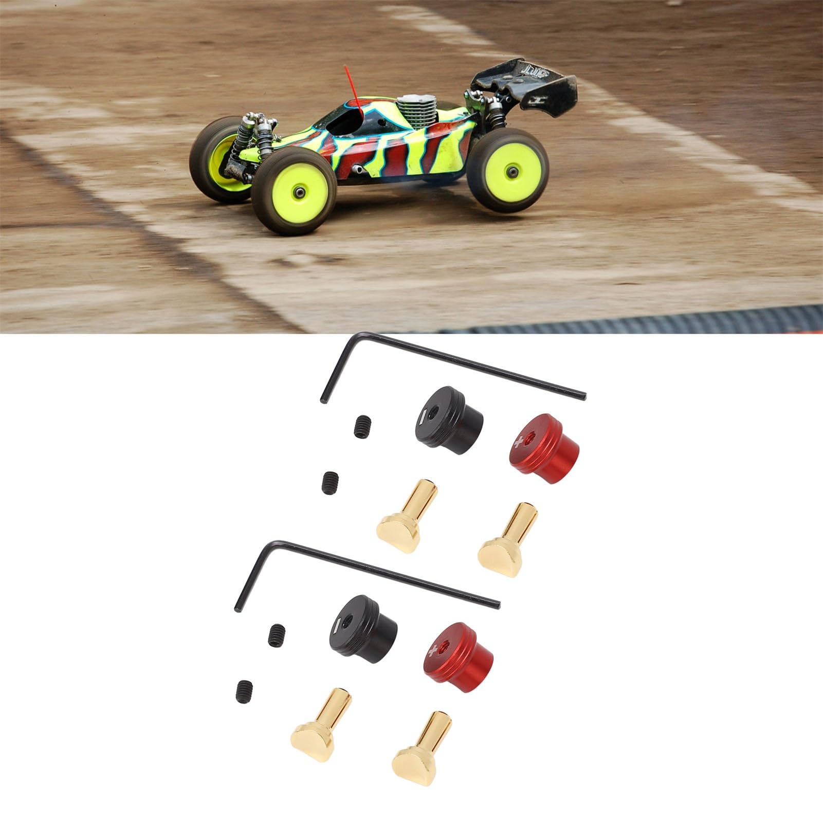 Connecteurs Bananes 5 Mm Pour Batterie RC - Lot De 2 Avec Dissipateur Thermique - Pour Camions 1/10, Crawlers