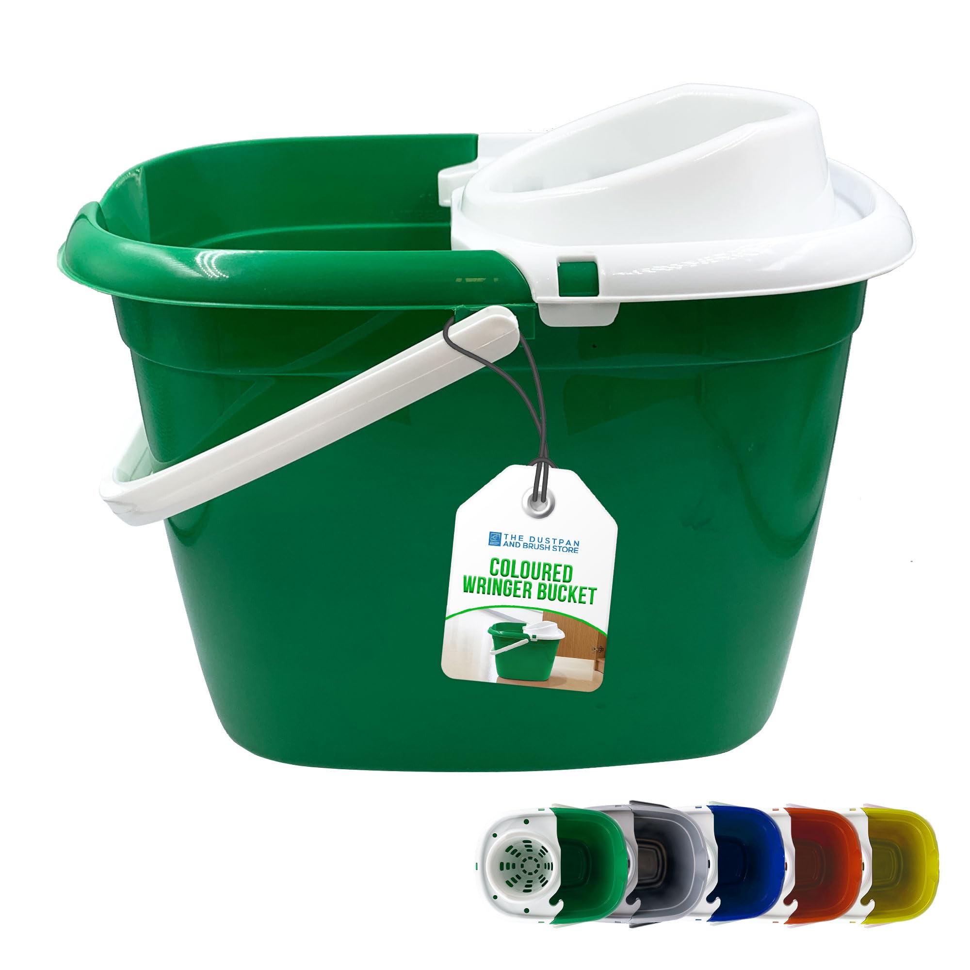 Colour Coded Mop Buckets 12L Mop Bucket with Wringer and Easy Carry Handle