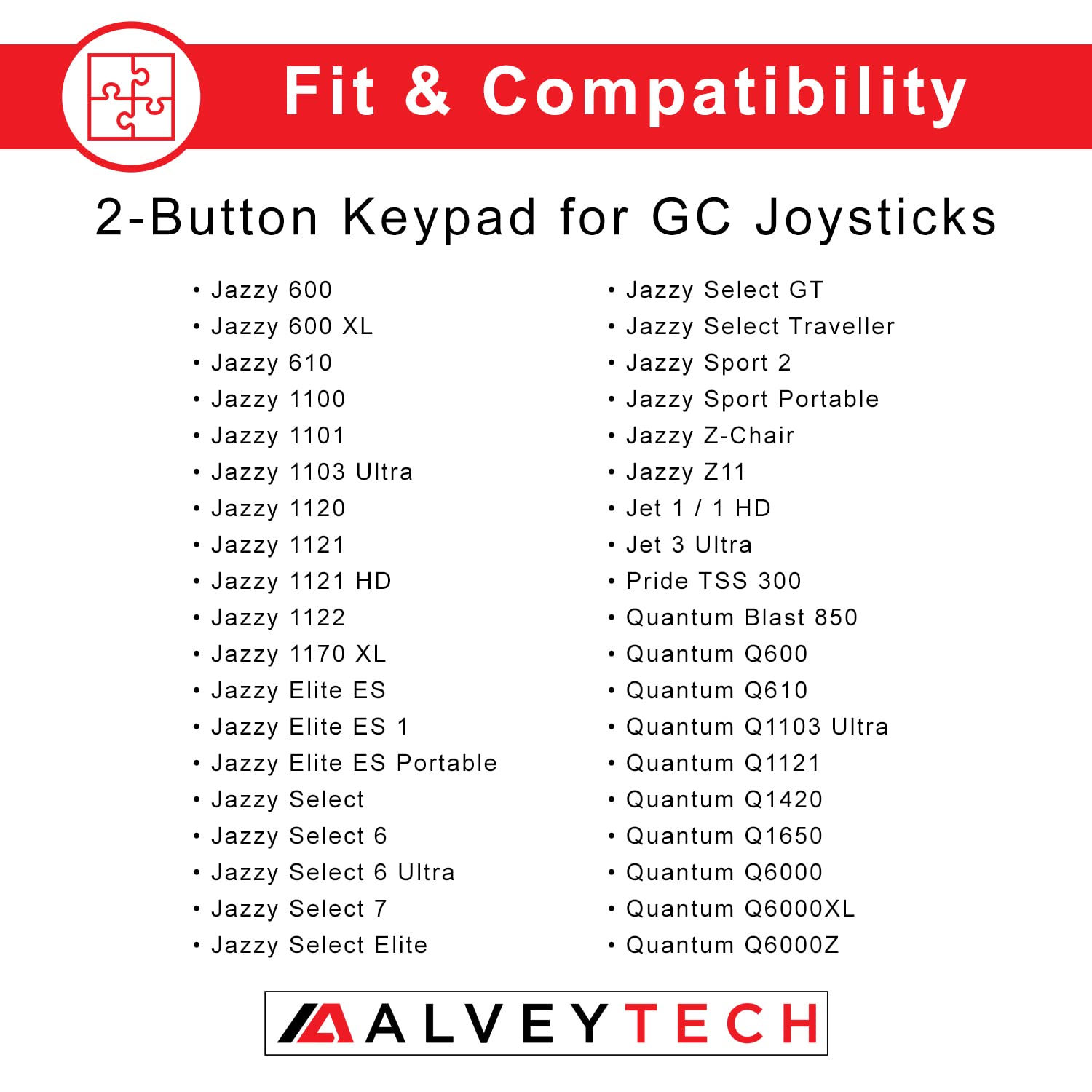 AlveyTech Joystick 2-Button Keypad GC2 GC1 12894 for Jazzy Select Power Chairs : Video Games