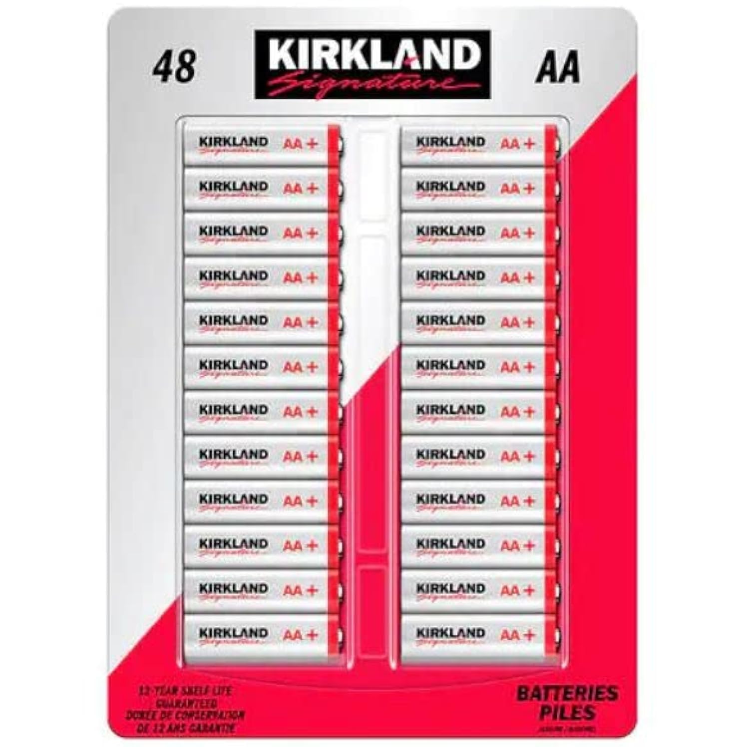 Kirkland Signature Alkaline AA Plus Batteries, 48 Count