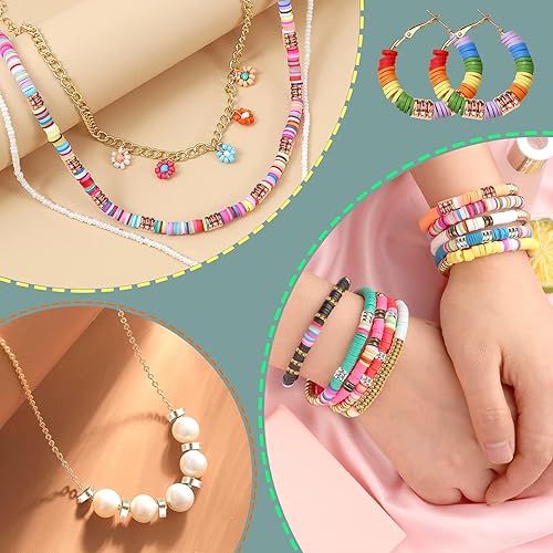 Miniatura 6 de 1500 piezas cuentas espaciadoras redondas planas de 6mm cuentas sueltas para pulsera collar pendiente suministros de manualidades DIY, 6 colores