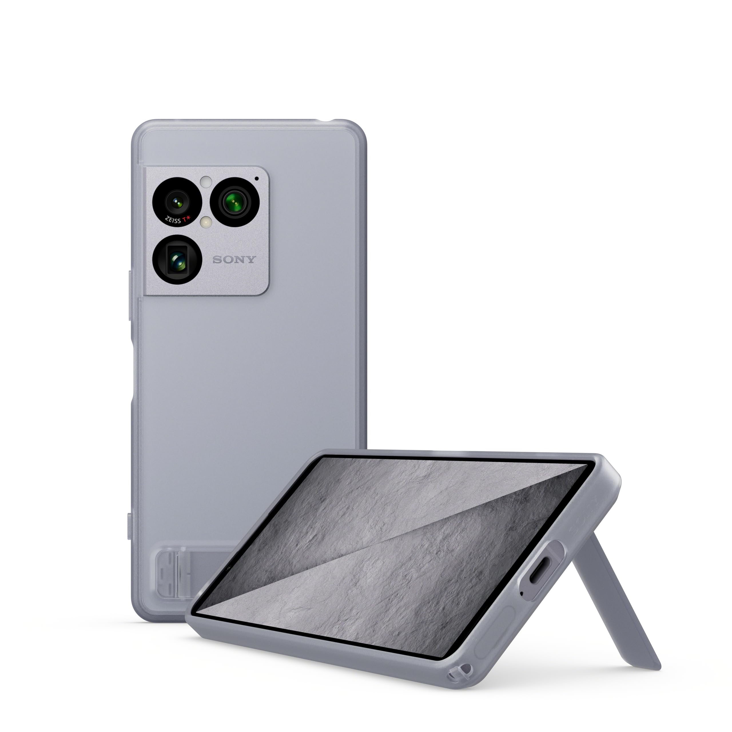 Funda para el teléfono Xperia 1 VIII: Funda Elegante con Soporte, protección, Recortes precisos, diseño de Perfil Fino y Mejor Agarre - Plata Iolite