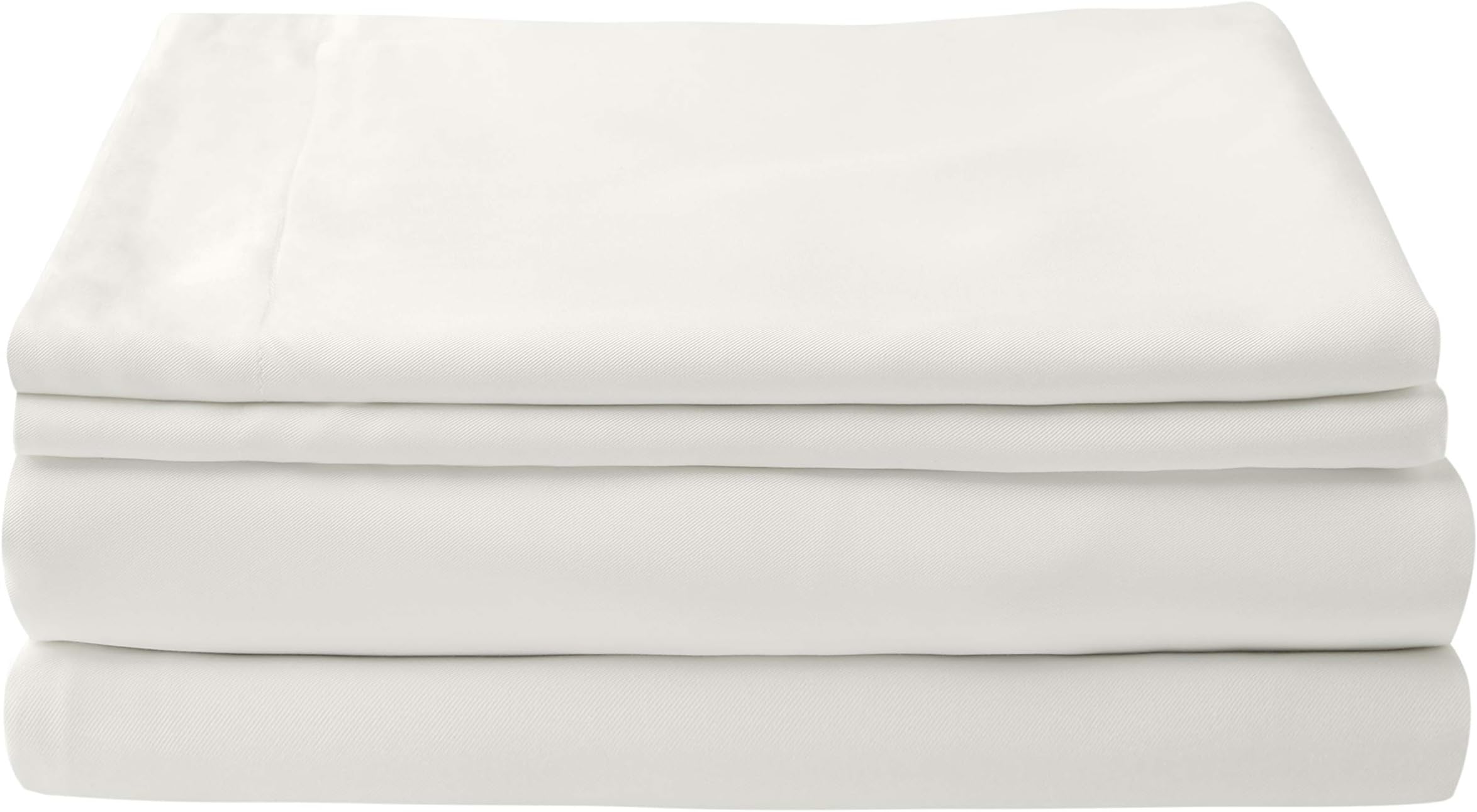 100% Bamboo Bed Linen - Luxury Duvet Cover Set -Double - Duvet Cover, Fitted Sheet, Pillowcases (Natural White)