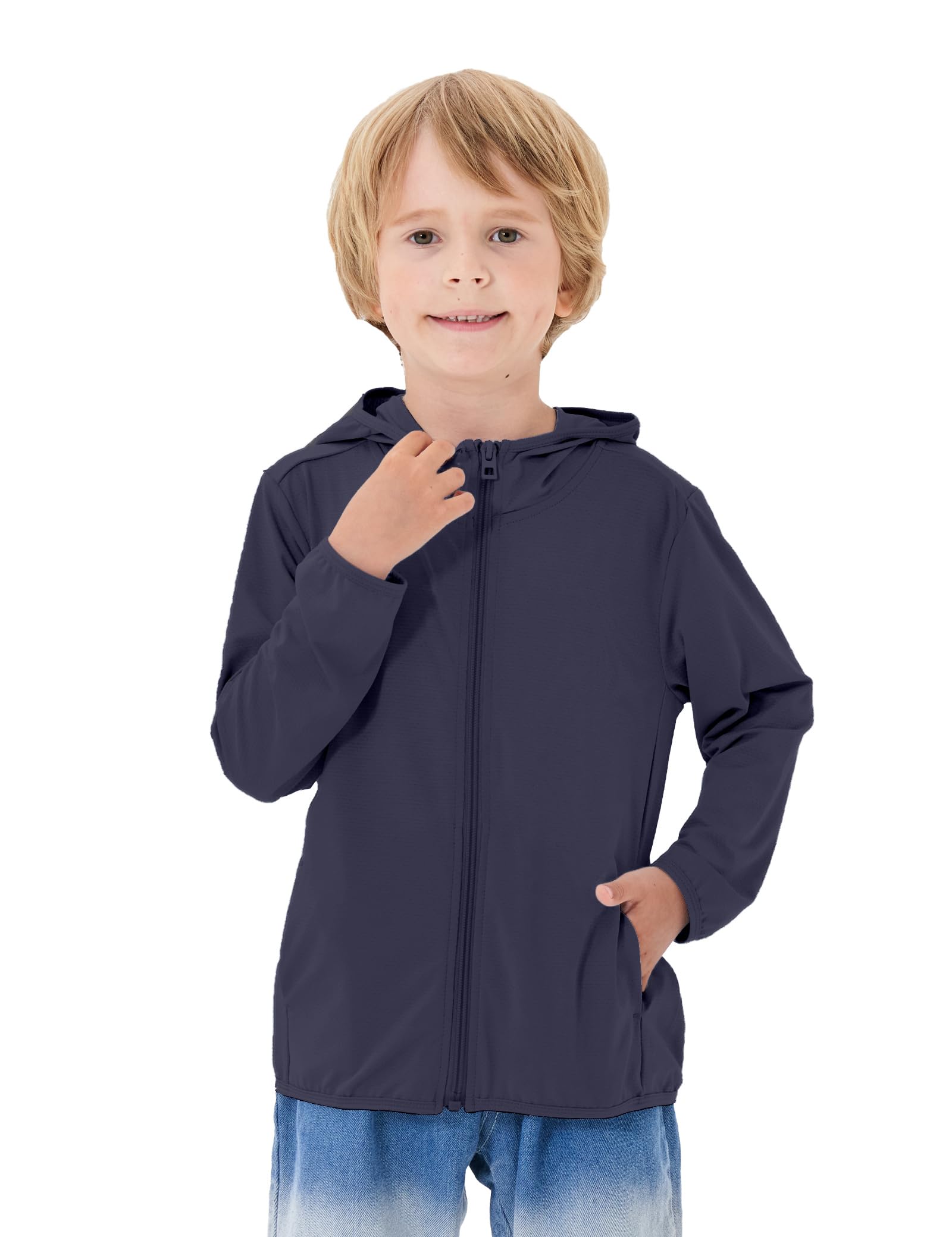 TAGIHOO Kids Sun Protection Hooded Zip Jacket for Boys Girls