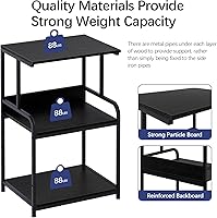 Vista 7 de Printer Stand with Storage Shelf,3 Tier Printer Cart with Wheels,Mobile Printer Table for Home Office,Stands for Heat Press Scanner Fax,Industrial