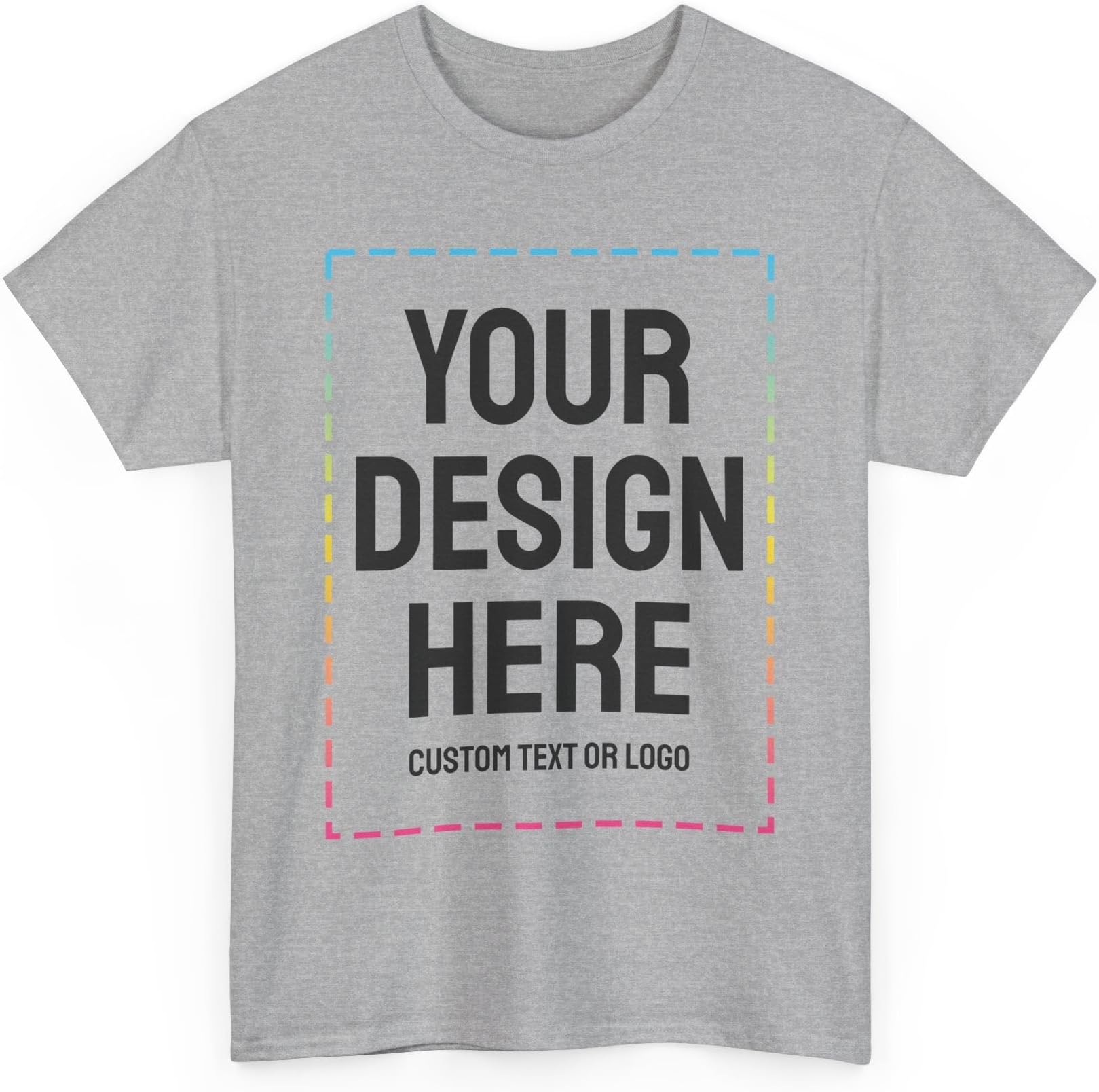 Custom T-Shirt Print with Text, Image or Logo - Personalized Printed Cotton Tees - Design Your Own Shirt for Men and Women